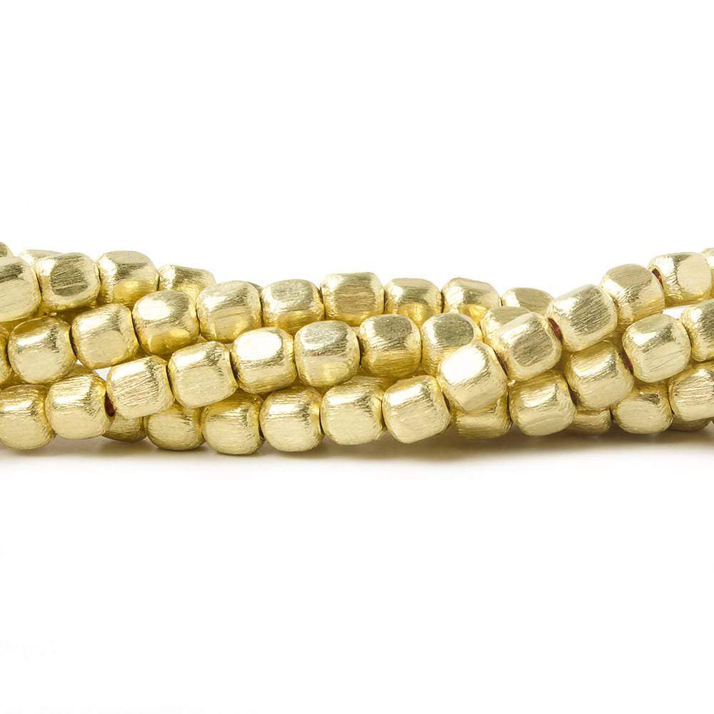 4mm Brushed Rounded Corner Cube Beads - Plated Copper - AtlantaFindingsCompany