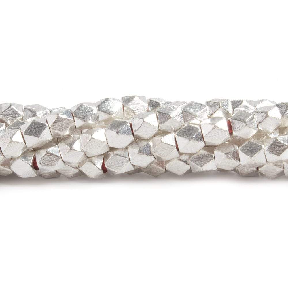 4mm Brushed Faceted Nugget Beads Strand - 8 Inch, Approx. 45 Pieces - AtlantaFindingsCompany