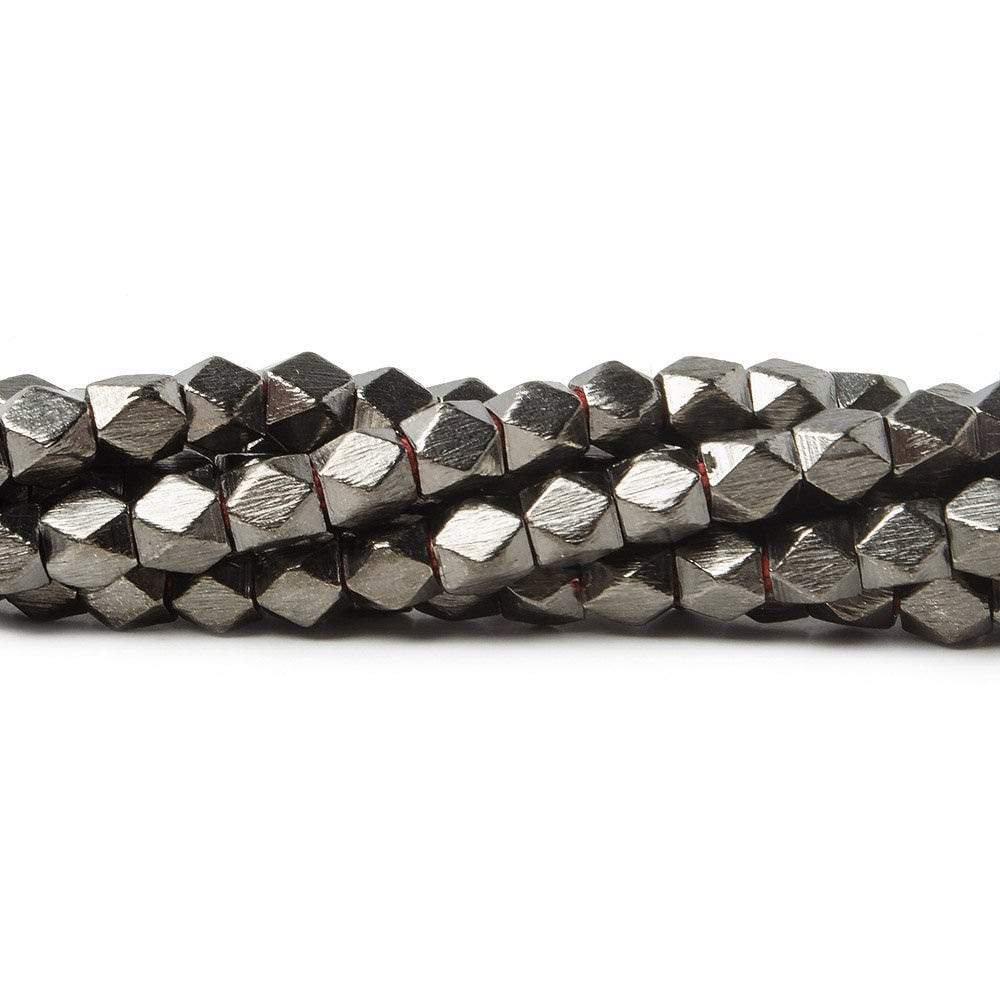 4mm Brushed Faceted Nugget Beads Strand - 8 Inch, Approx. 45 Pieces - AtlantaFindingsCompany