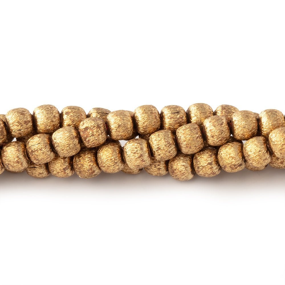 4mm Brushed Round Beads - Elegant Plated Copper Strands - AtlantaFindingsCompany