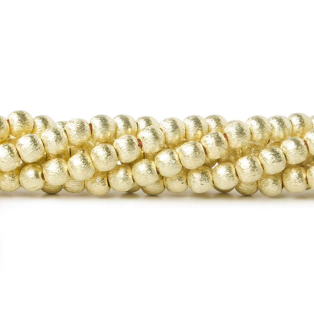 4mm Brushed Round Beads - Elegant Plated Copper Strands - AtlantaFindingsCompany