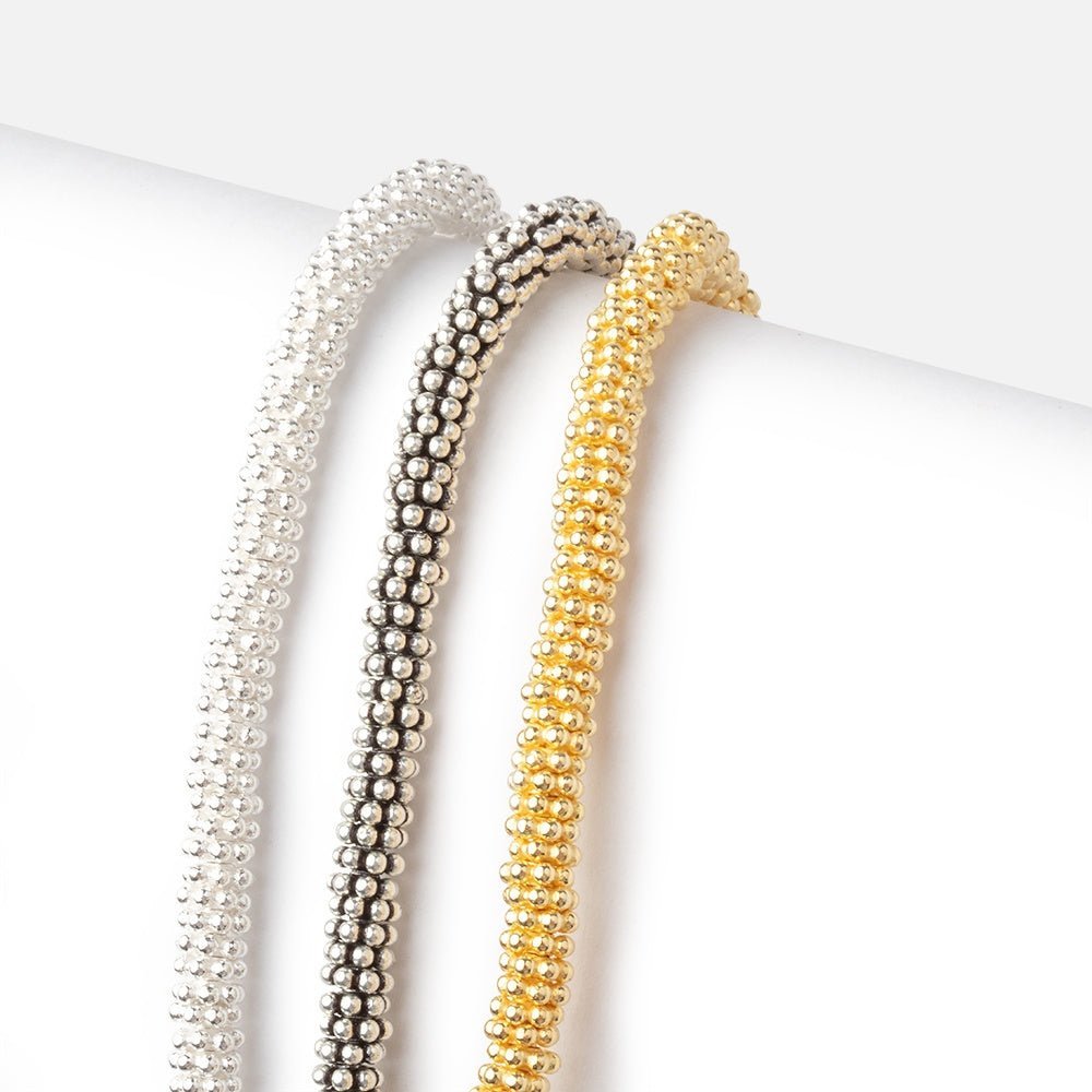 Sterling Silver 4mm Daisy Spacer Beads - 76 Beads per 4 - inch Strand - AtlantaFindingsCompany