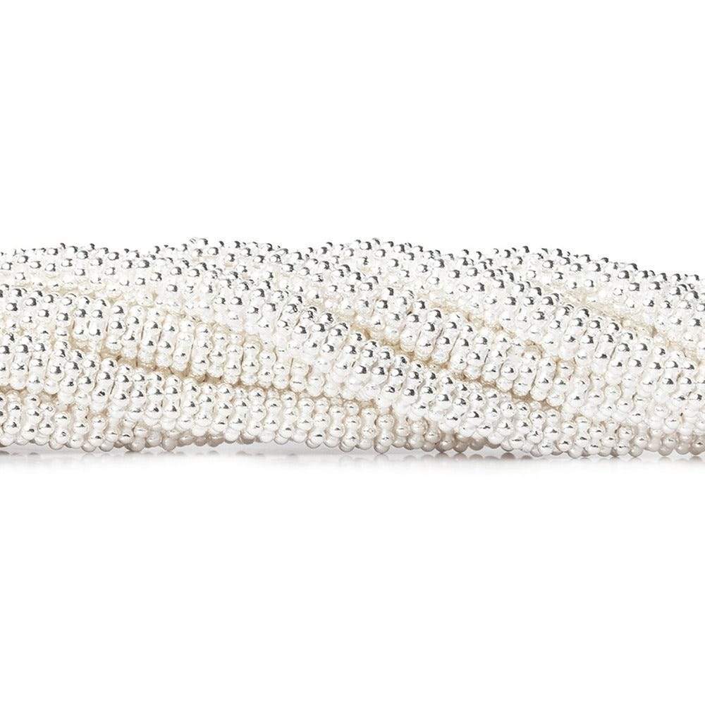 Sterling Silver 4mm Daisy Spacer Beads - 76 Beads per 4 - inch Strand - AtlantaFindingsCompany