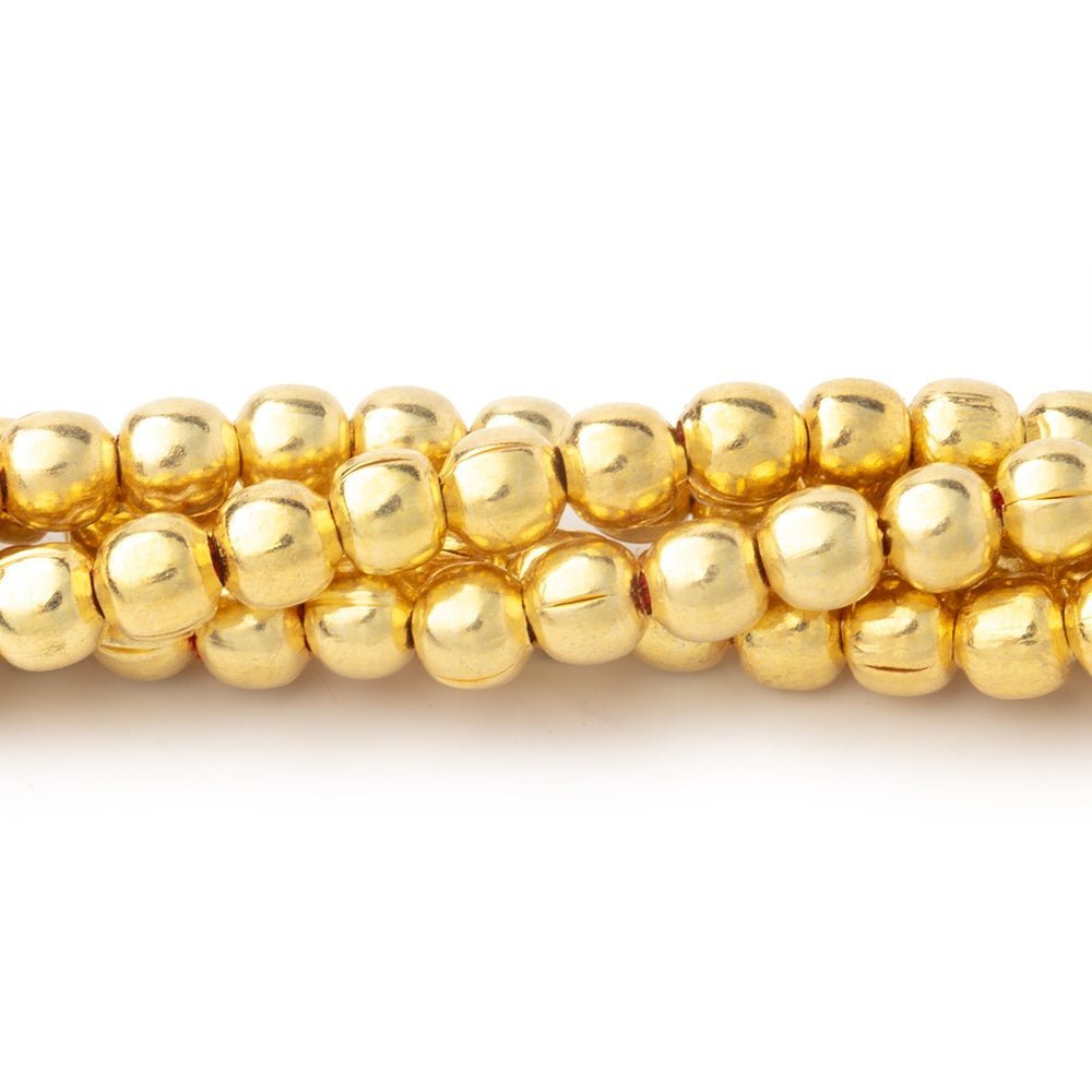 4mm Polished Round Beads - High Quality Plated Copper Strands - AtlantaFindingsCompany
