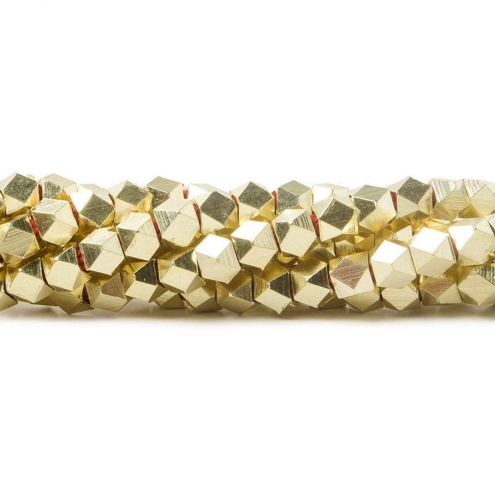 4mm Shiny Faceted Nugget Beads - 8" Strand, 47 Pieces - AtlantaFindingsCompany