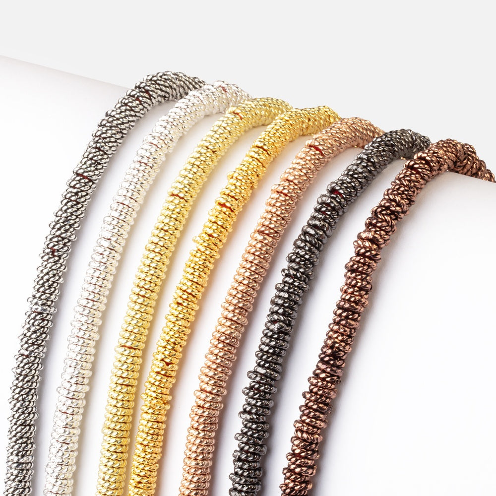 4mm Twisted Jump Ring 8 inch Strand 170 pieces - AtlantaFindingsCompany.com
