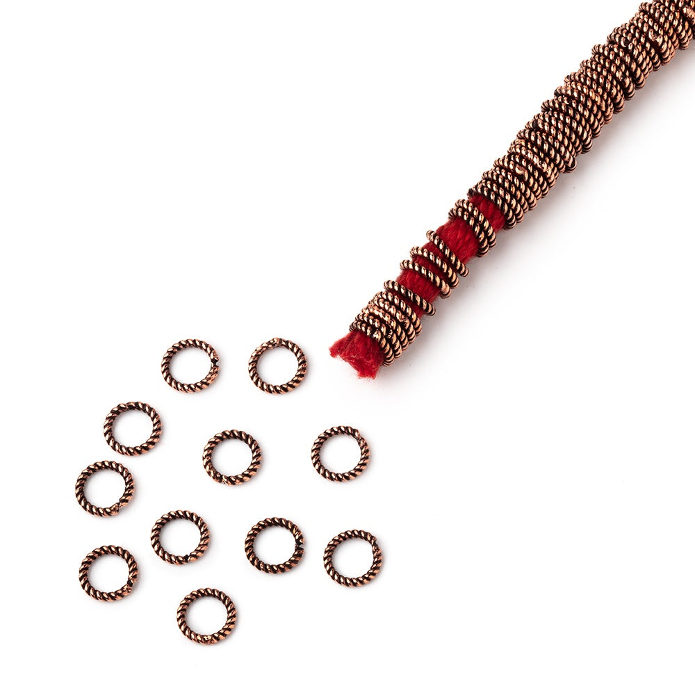 6mm Twisted Jump Ring 8 inch Strand 170 pieces - AtlantaFindingsCompany.com