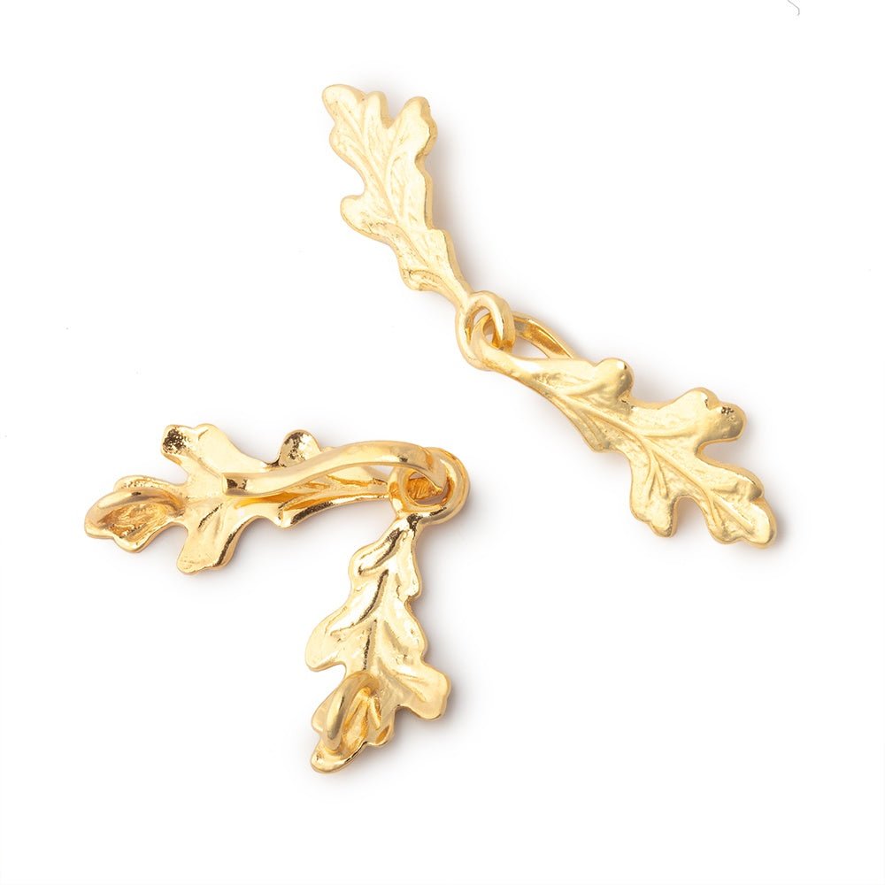 Vermeil Oak Leaf Hook Clasp sold as 1 piece - Vermeil 40x8.5mm - Atlanta Findings Company