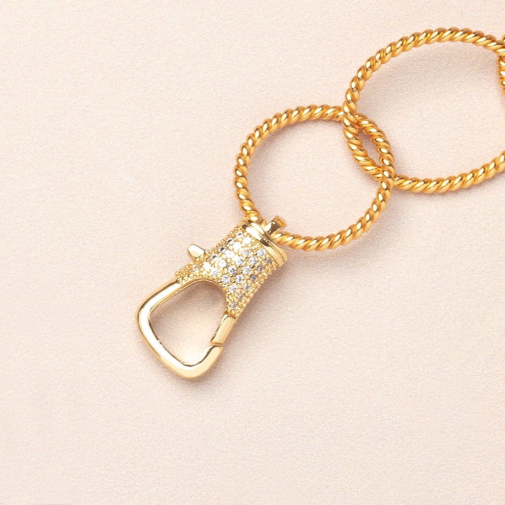 21x10mm Gold Plated CZ Lobster Clasp 1 Piece - Atlanta Findings
