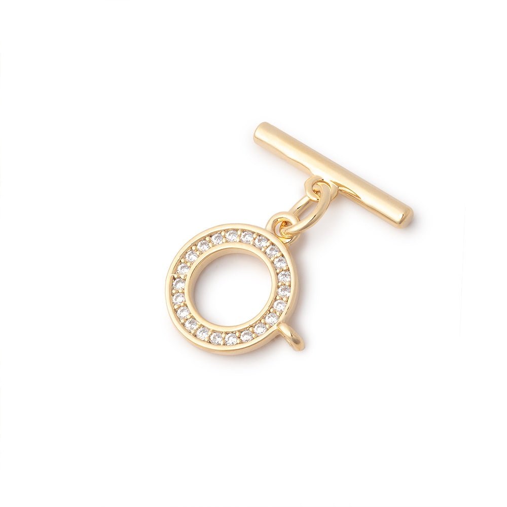 10mm Gold Plated CZ Toggle 1 Piece - Atlanta Findings
