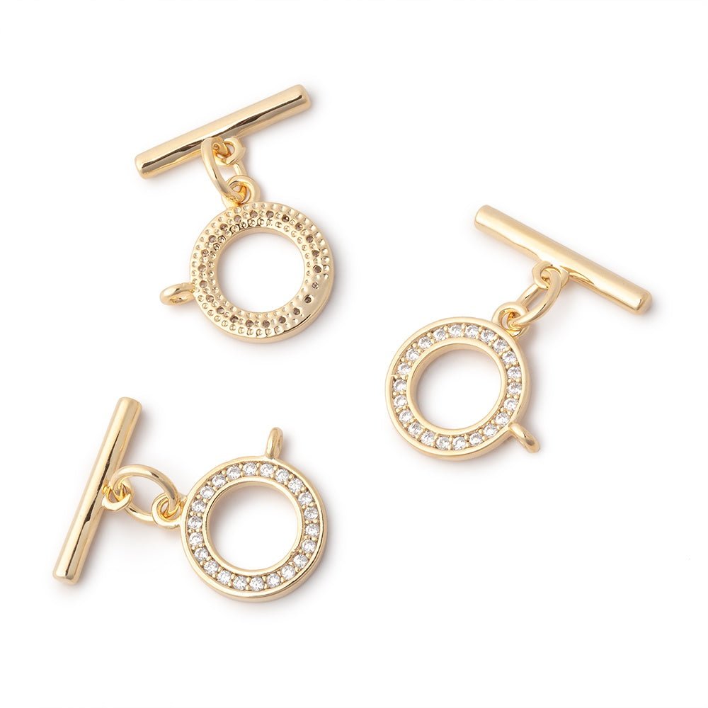 10mm Gold Plated CZ Toggle 1 Piece - Atlanta Findings
