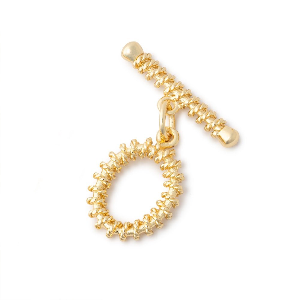 21x11mm Gold Plated Toggle with Wrapped Design 1 Piece - Atlanta Findings