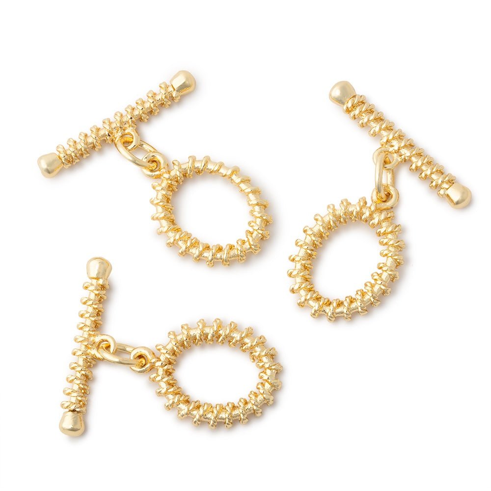 21x11mm Gold Plated Toggle with Wrapped Design 1 Piece - Atlanta Findings