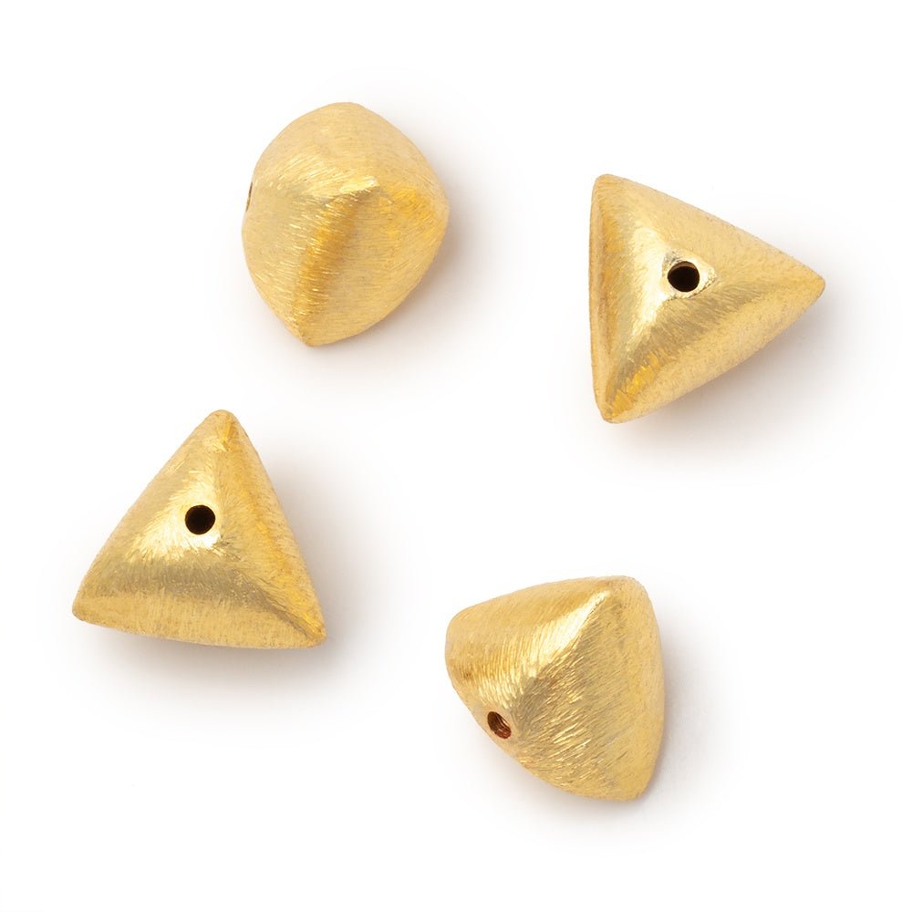 13mm 22kt Plated Copper Brushed Puffy Trillion Beads Set of 4 - Atlanta Findings