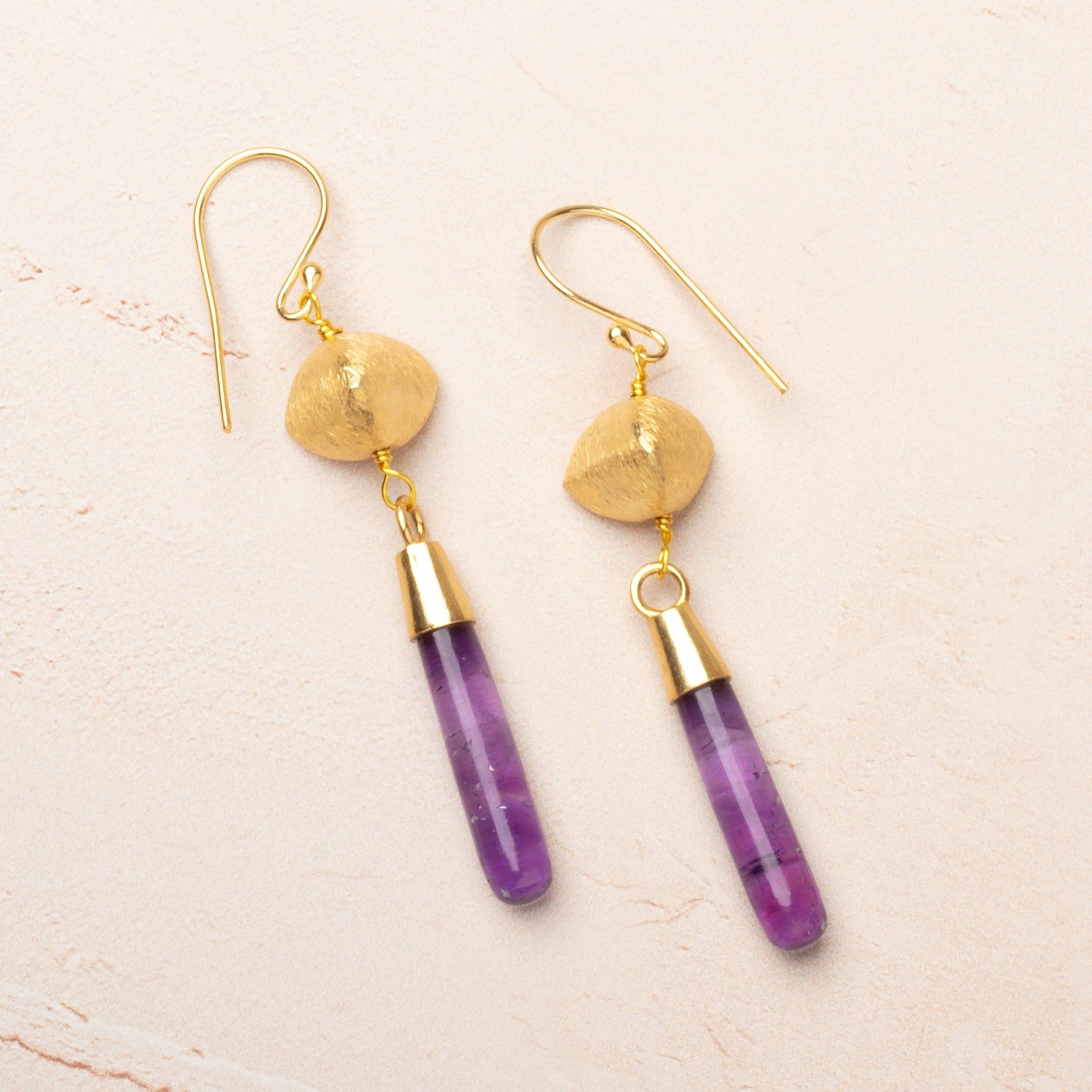 13mm 22kt Plated Copper Brushed Puffy Trillion Beads Set of 4 - Atlanta Findings