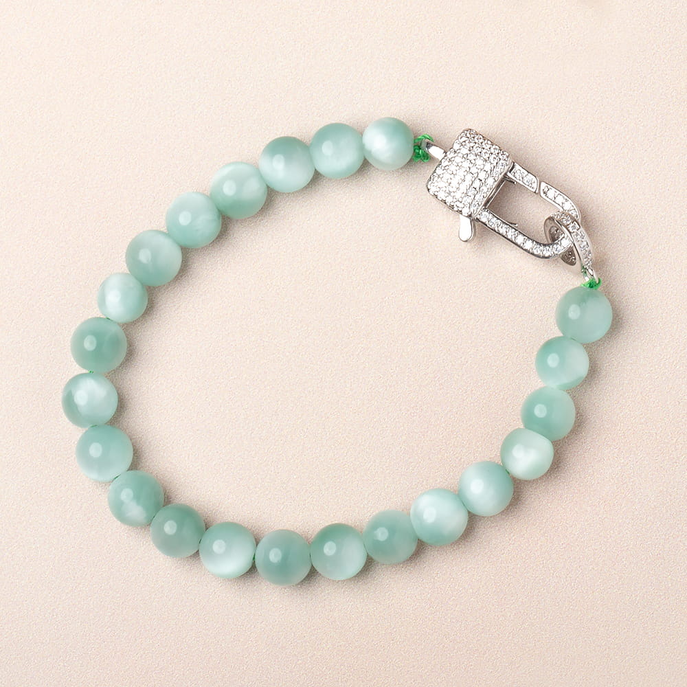 18x8mm Silver Plated CZ Lobster Clasp with CZ Ring 1 Piece - Atlanta Findings