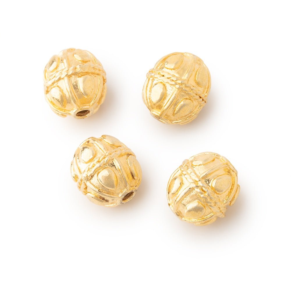 11x10mm Bali Style Oval Beads Set of 4 - Atlanta Findings