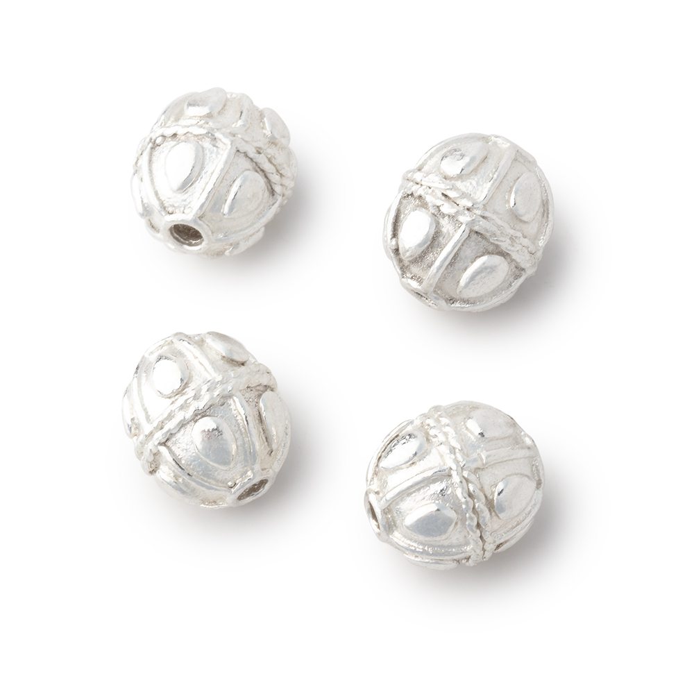 11x10mm Bali Style Oval Beads Set of 4 - Atlanta Findings