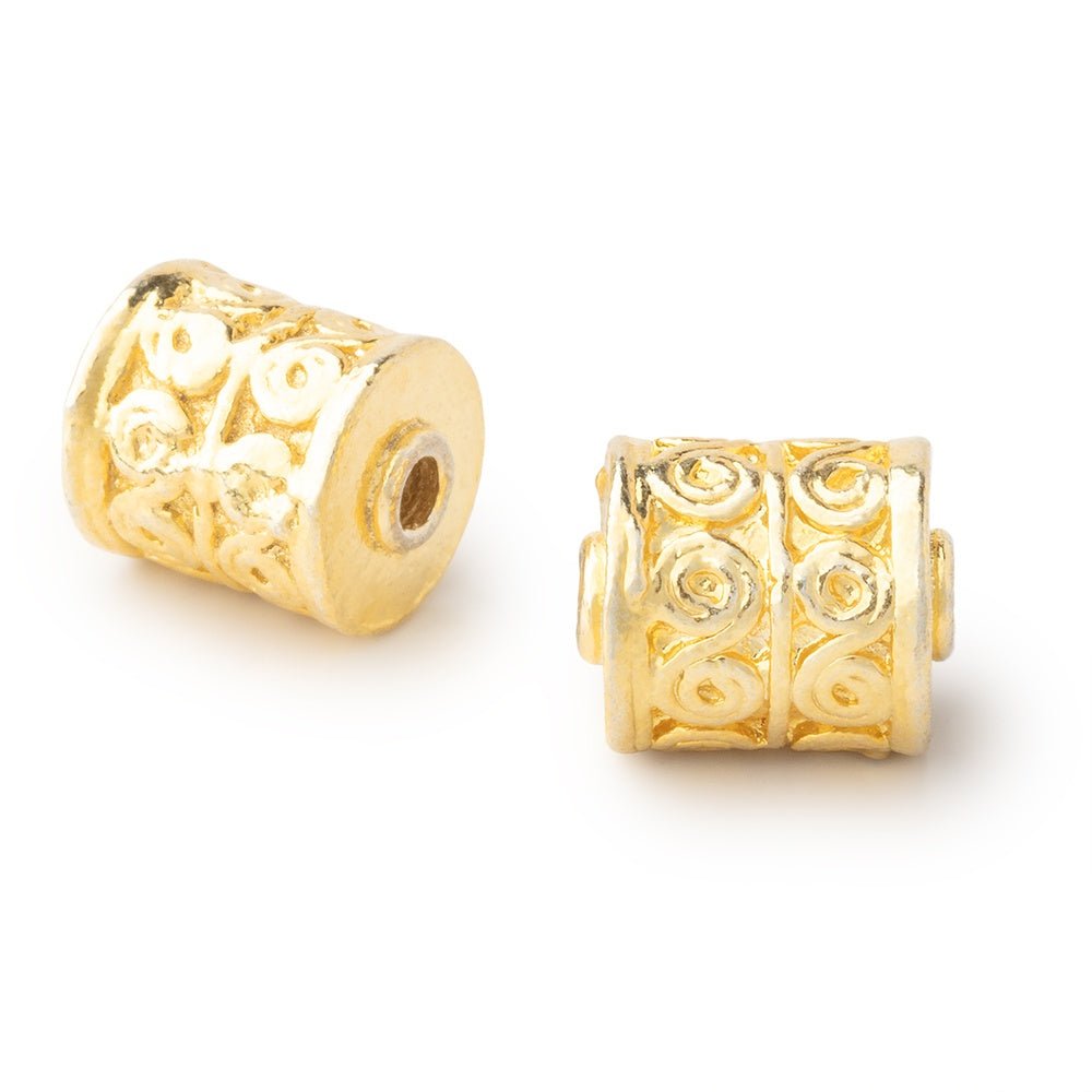 10x8mm Wave Scroll Design Tube Beads Set of 2 - Atlanta Findings