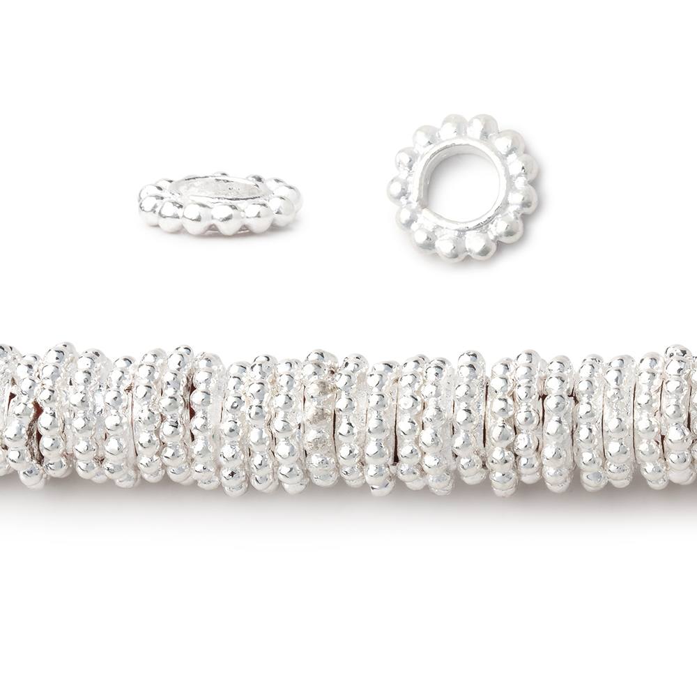 7mm Daisy Spacer Beads with Large 3.5mm Hole - 8 Inch Strand - Atlanta Findings