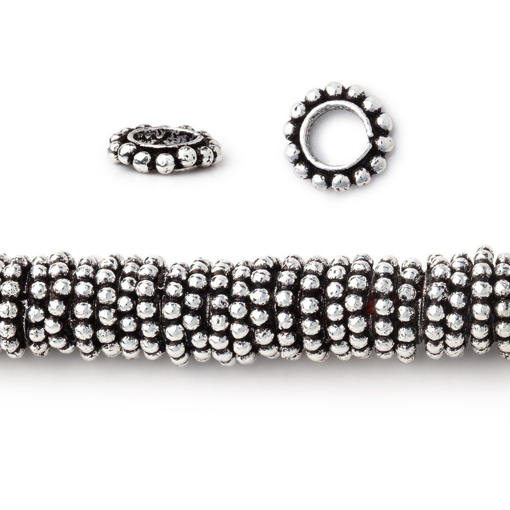 7mm Daisy Spacer Beads with Large 3.5mm Hole - 8 Inch Strand - Atlanta Findings