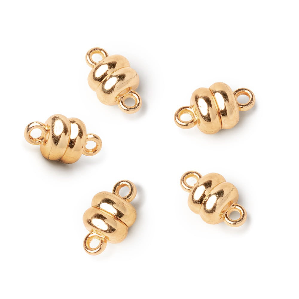 Set of 5 - 7mm Honey Gold Plated Magnetic Clasps for Jewelry Making