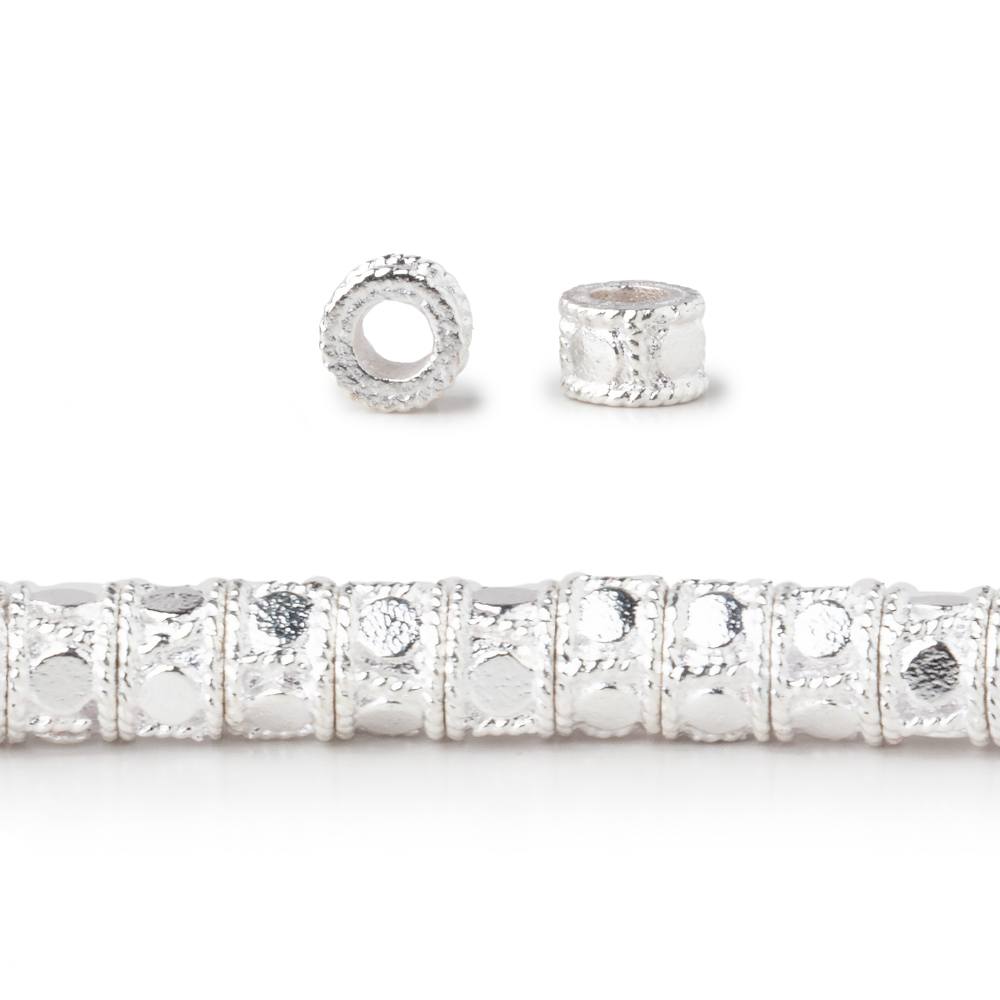 5mm Dotted Cylinder Tube Beads - 8" Strand, 48 Pieces - AtlantaFindingsCompany