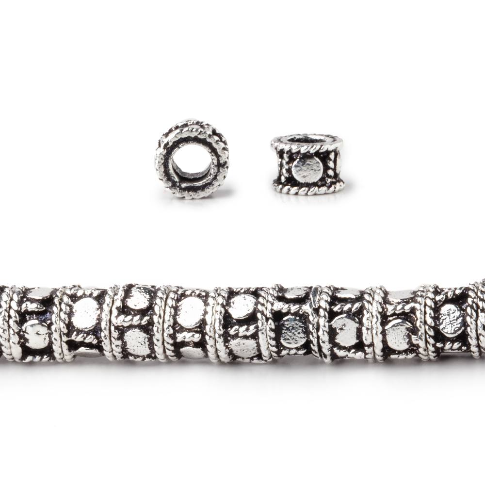 5mm Dotted Cylinder Tube Beads - 8" Strand, 48 Pieces - AtlantaFindingsCompany