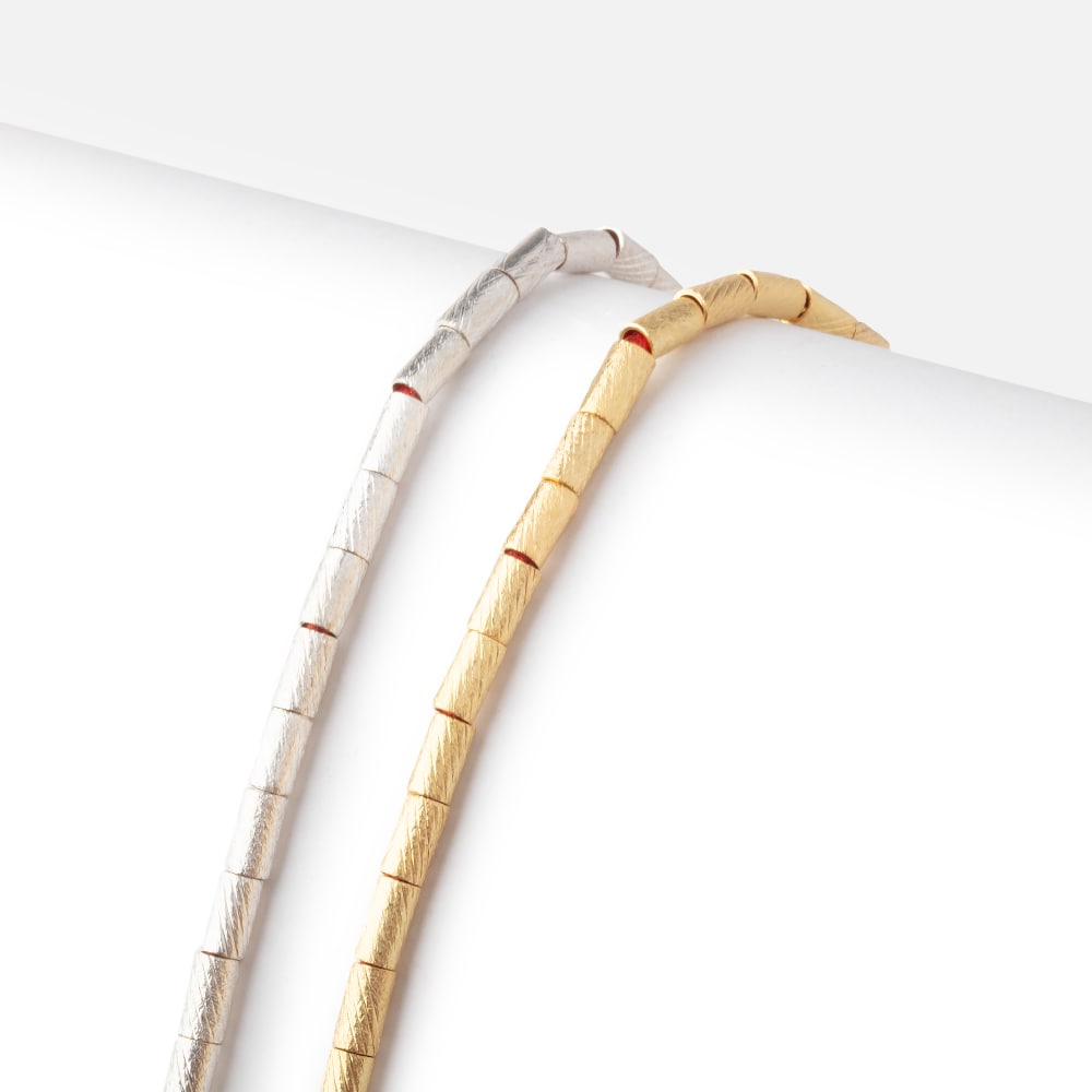 5x3mm Brushed Tube Beads - 8" Strand (Approx. 37 Pieces) - AtlantaFindingsCompany