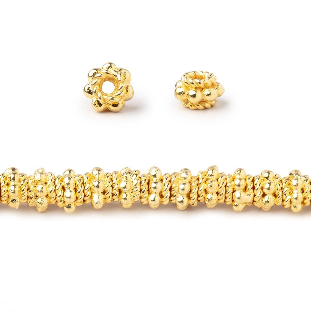 5x3mm Daisy and Twist Spacer Beads - 8" Strand (Approx. 60 pcs) - AtlantaFindingsCompany