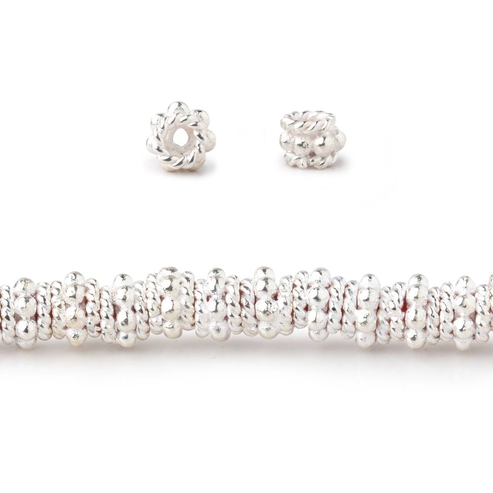 5x3mm Daisy and Twist Spacer Beads - 8" Strand (Approx. 60 pcs) - AtlantaFindingsCompany