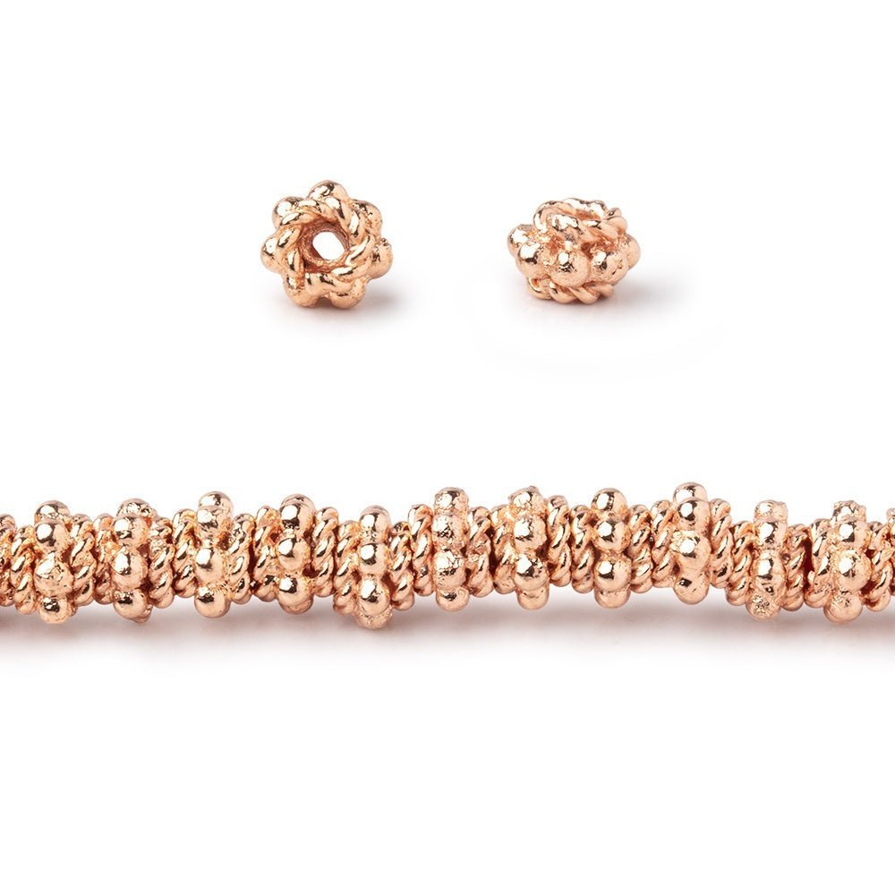 5x3mm Daisy and Twist Spacer Beads - 8" Strand (Approx. 60 pcs) - AtlantaFindingsCompany