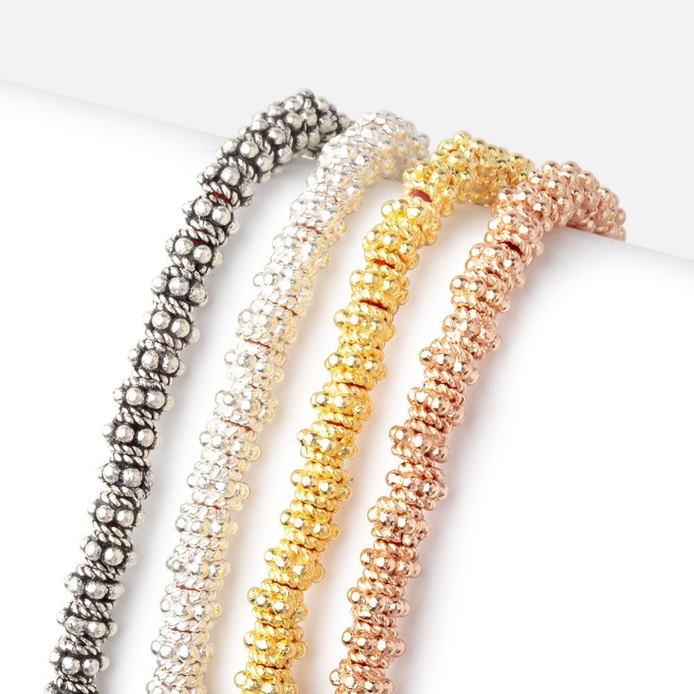 5x3mm Daisy and Twist Spacer Beads - 8" Strand (Approx. 60 pcs) - AtlantaFindingsCompany