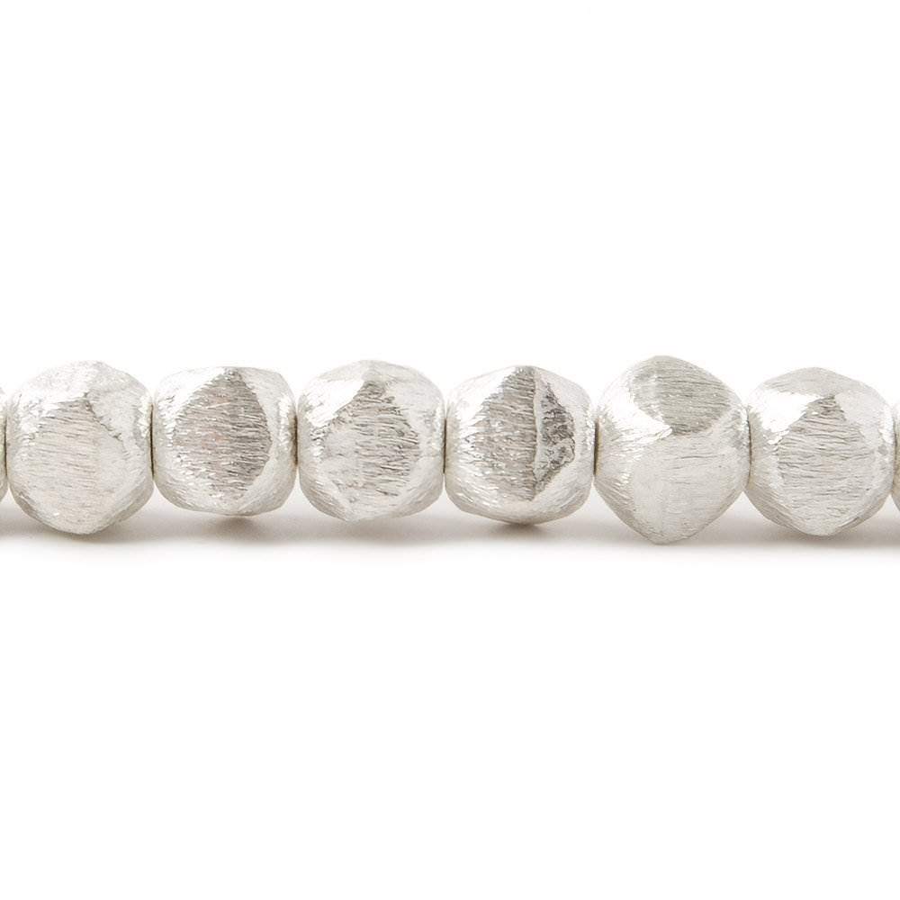 6mm Brushed Faceted Nugget Beads - 8 Inch Strand (Approx. 34 Pieces) - AtlantaFindingsCompany