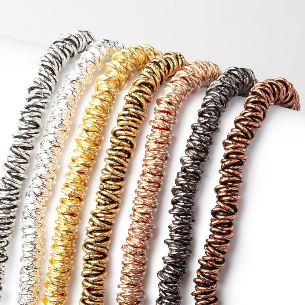 6mm Plain Mobius Spacer Beads with Large Hole - 8" Strand (88 pcs) - AtlantaFindingsCompany