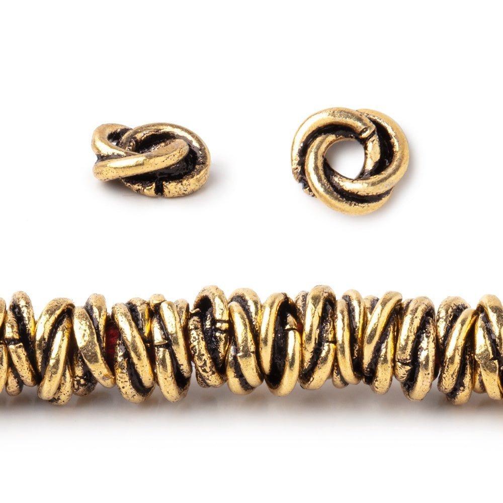 6mm Plain Mobius Spacer Beads with Large Hole - 8" Strand (88 pcs) - AtlantaFindingsCompany