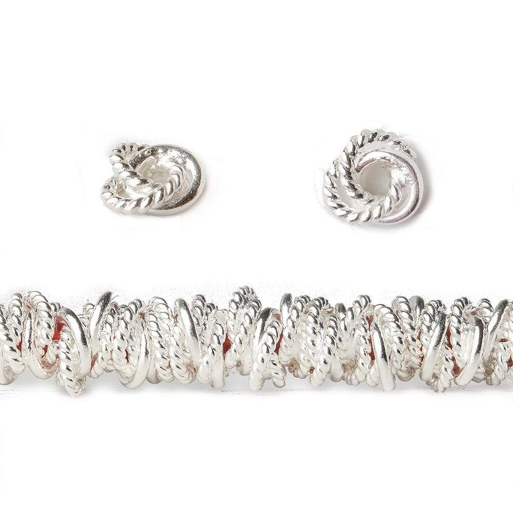 6mm Plain & Twist Mobius Spacer Beads - Large Hole, 89 pcs - AtlantaFindingsCompany