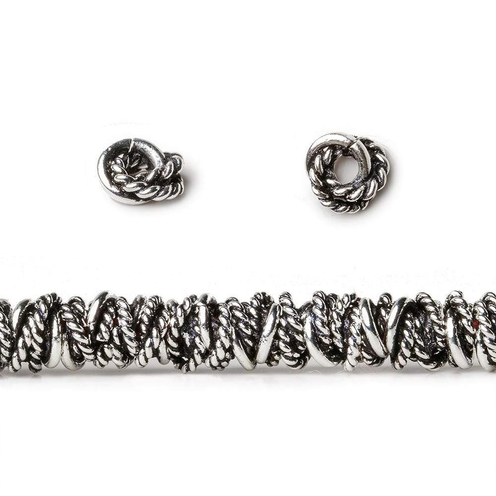 6mm Plain & Twist Mobius Spacer Beads - Large Hole, 89 pcs - AtlantaFindingsCompany