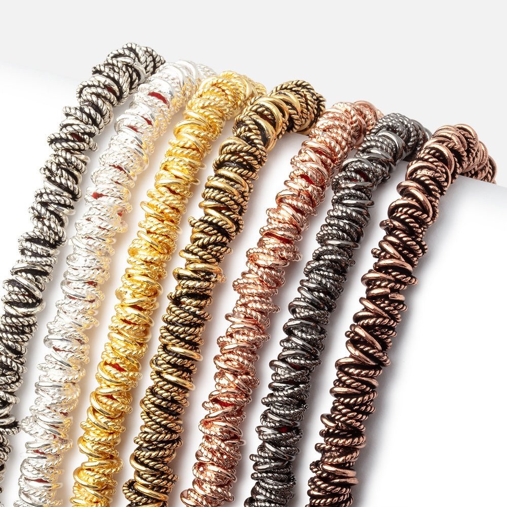 6mm Plain & Twist Mobius Spacer Beads - Large Hole, 89 pcs - AtlantaFindingsCompany