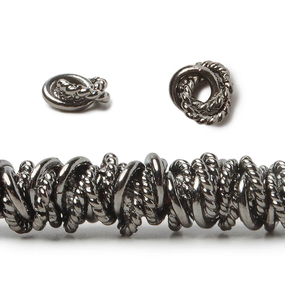 6mm Plain & Twist Mobius Spacer Beads - Large Hole, 89 pcs - AtlantaFindingsCompany