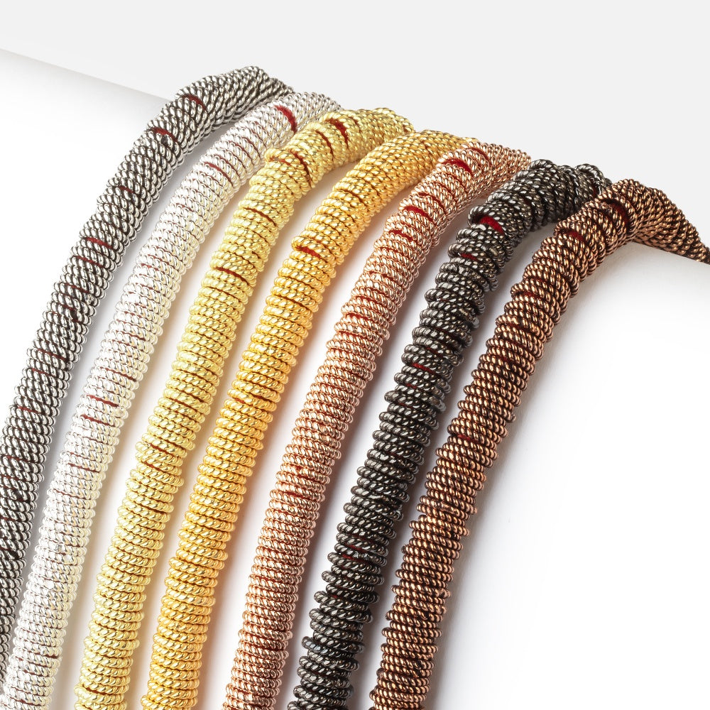 6mm Twisted Jump Ring 8 inch Strand 170 pieces - AtlantaFindingsCompany.com