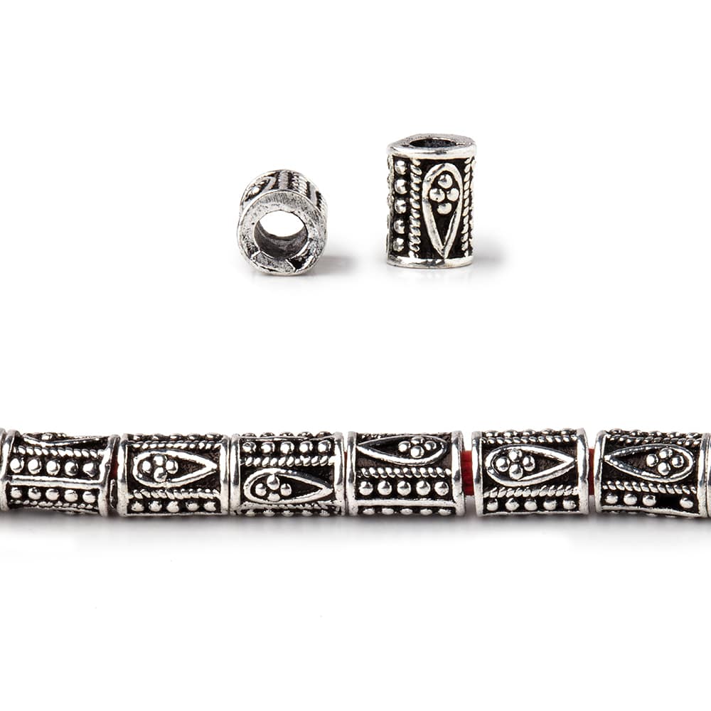 6x4mm Teardrop Design Tube Beads - 8" Strand, 33 Pieces - AtlantaFindingsCompany