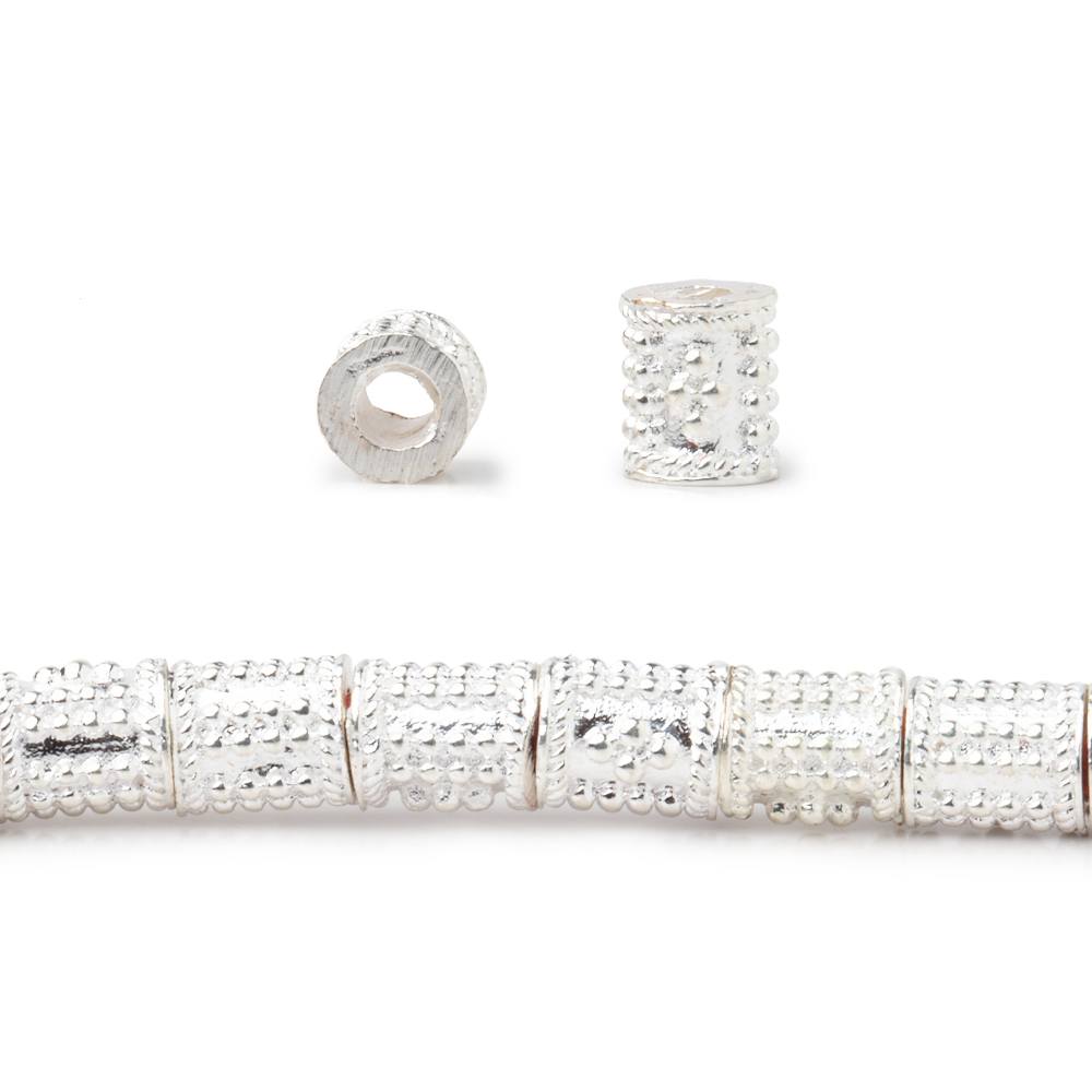 6x5mm Miligrain Dotted Tube Beads - 8" Strand (Approx. 33 pcs) - AtlantaFindingsCompany