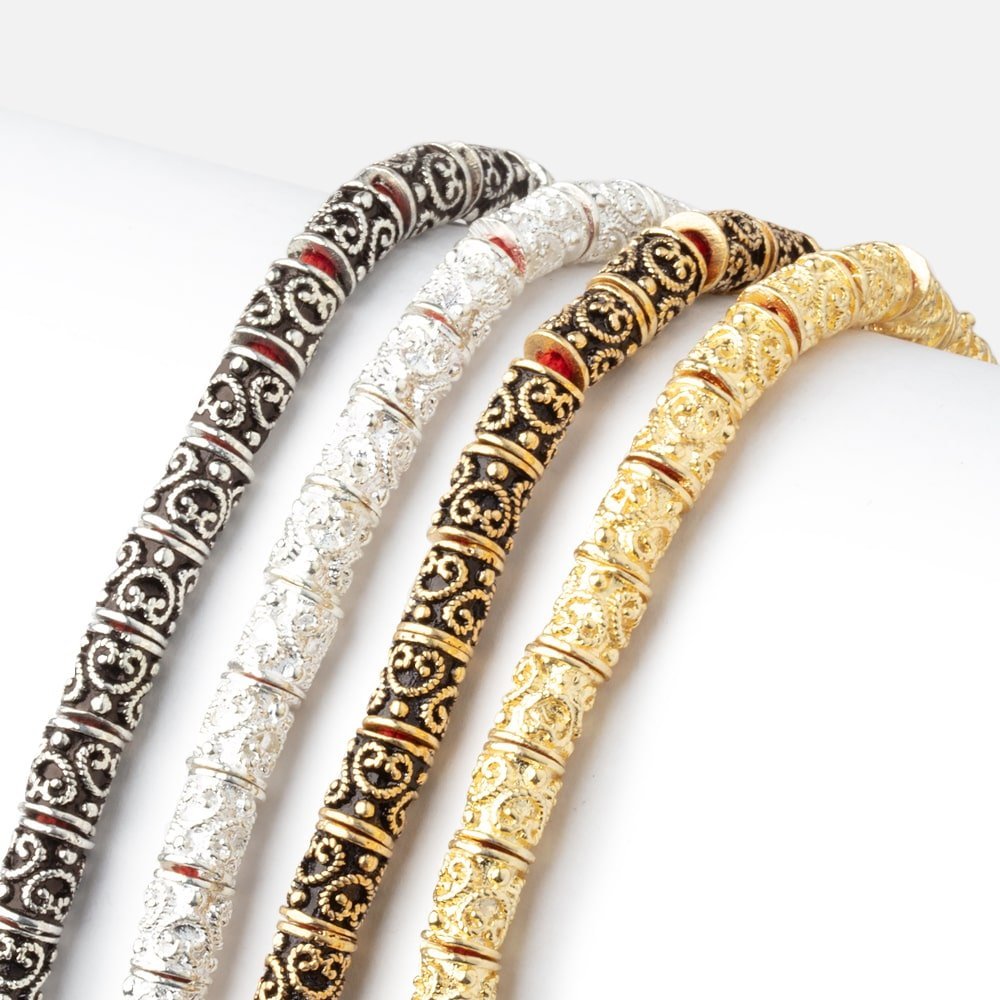 6x5mm Twisted Pretzel Tube Beads - 8" Strand (Approx. 32 Pieces) - AtlantaFindingsCompany