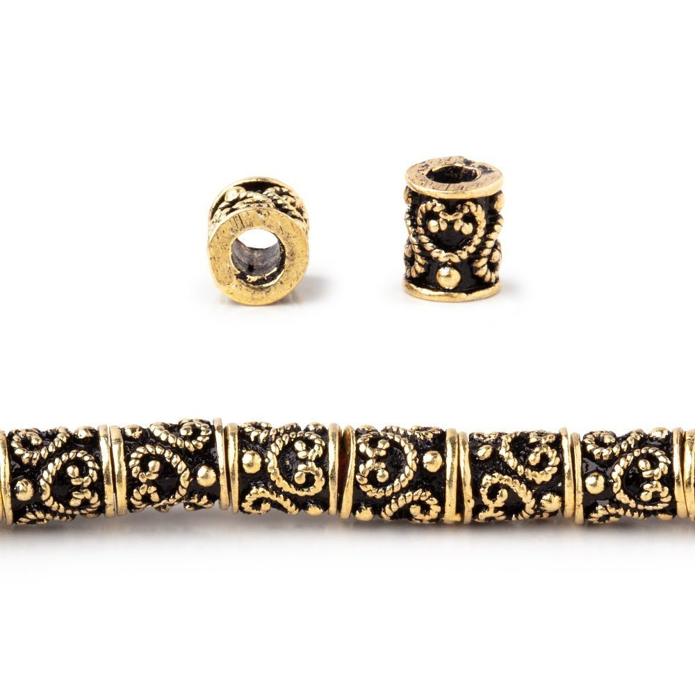 6x5mm Twisted Pretzel Tube Beads - 8" Strand (Approx. 32 Pieces) - AtlantaFindingsCompany