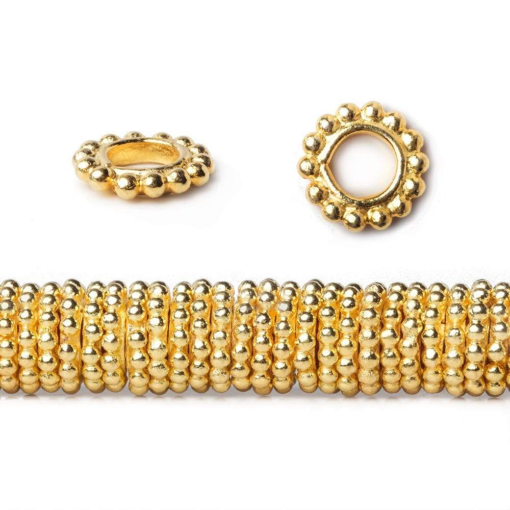 7mm Daisy Spacer Beads with Large 3.5mm Hole - 8 Inch Strand (Approx. 145 Beads) - AtlantaFindingsCompany