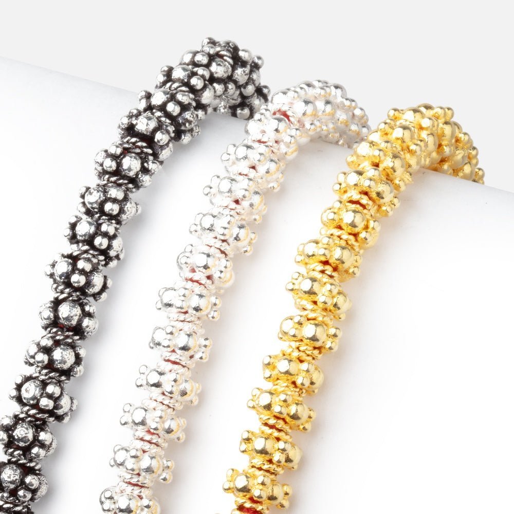 Multi - Daisy Spacer Beads - 7mm, 8 - Inch Strand (Approx. 44 Beads) - AtlantaFindingsCompany