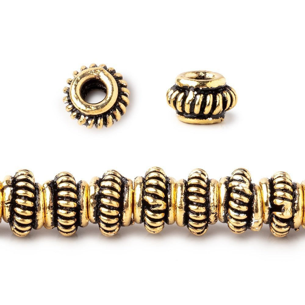 7mm Pinwheel Spacer Beads - Large 3mm Hole, 8" Strand - AtlantaFindingsCompany