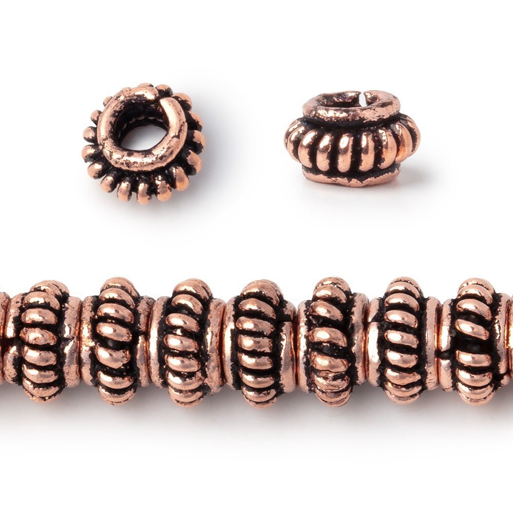 7mm Pinwheel Spacer Beads - Large 3mm Hole, 8" Strand - AtlantaFindingsCompany