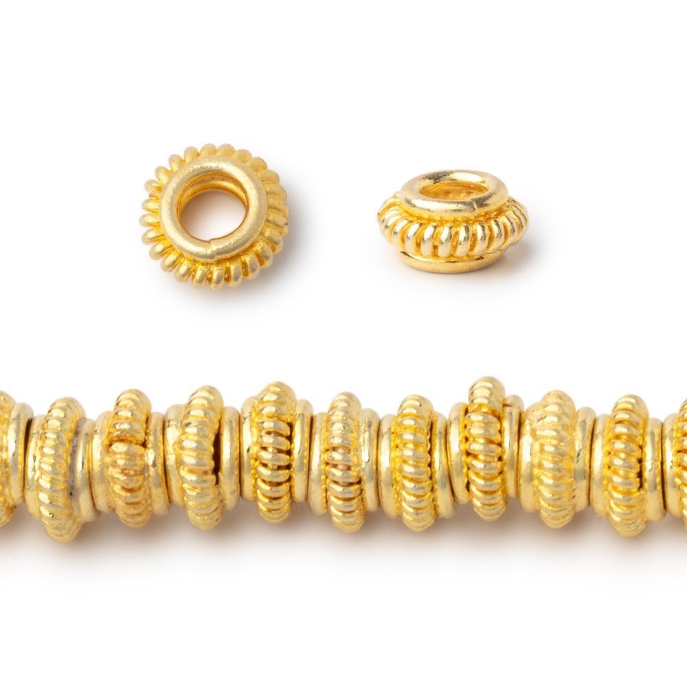 7mm Pinwheel Spacer Beads - Large 3mm Hole, 8" Strand - AtlantaFindingsCompany